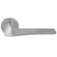 High quality image of Manital - Master lever on round rose - Satin Chrome | Sku. ms5sc | Trade Door Handles.