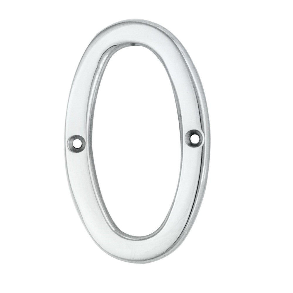 High quality image of Carlisle Brass - Numerals (0-9) Number 0 - Polished Chrome | Sku. n0cp | Trade Door Handles.