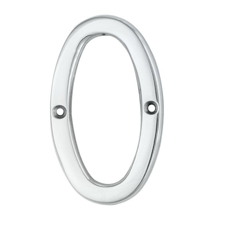High quality image of Carlisle Brass - Numerals (0-9) Number 0 - Polished Chrome | Sku. n0cp | Trade Door Handles.