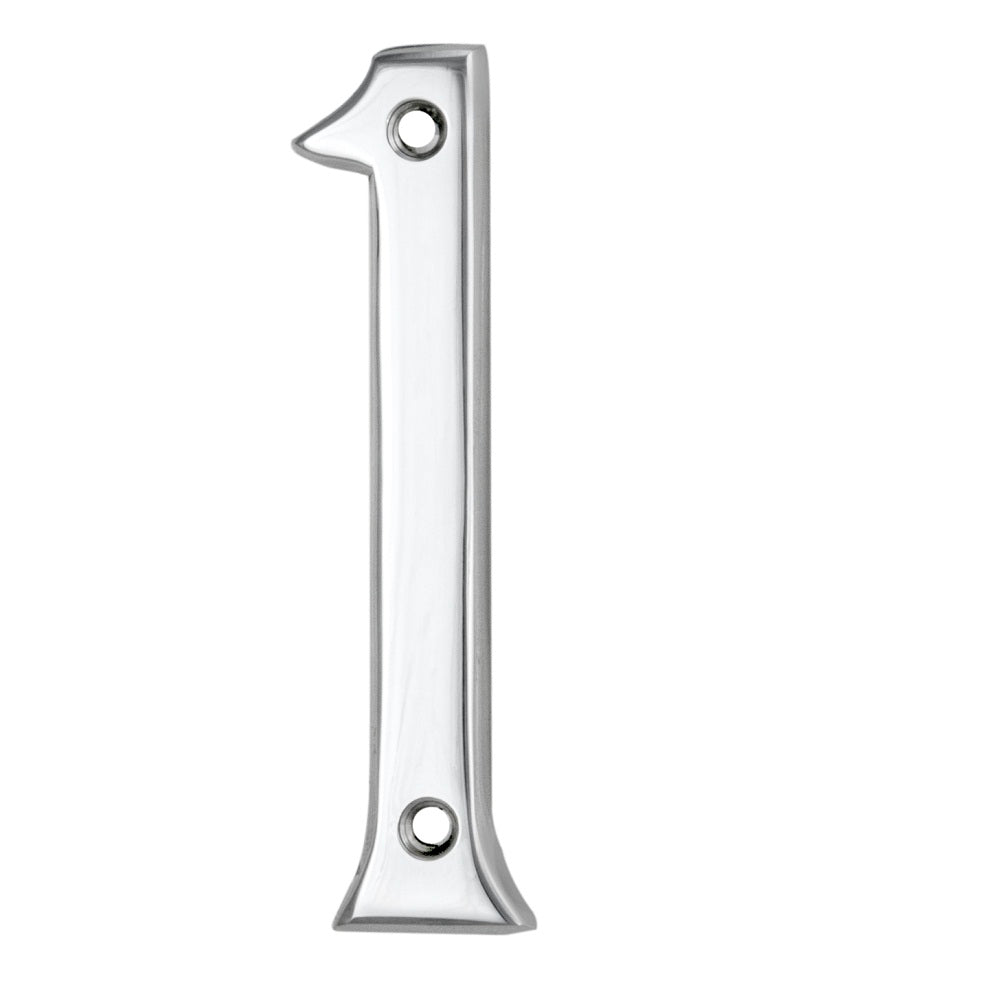 High quality image of Carlisle Brass - Numerals (0-9) Number 1 - Polished Chrome | Sku. n1cp | Trade Door Handles.