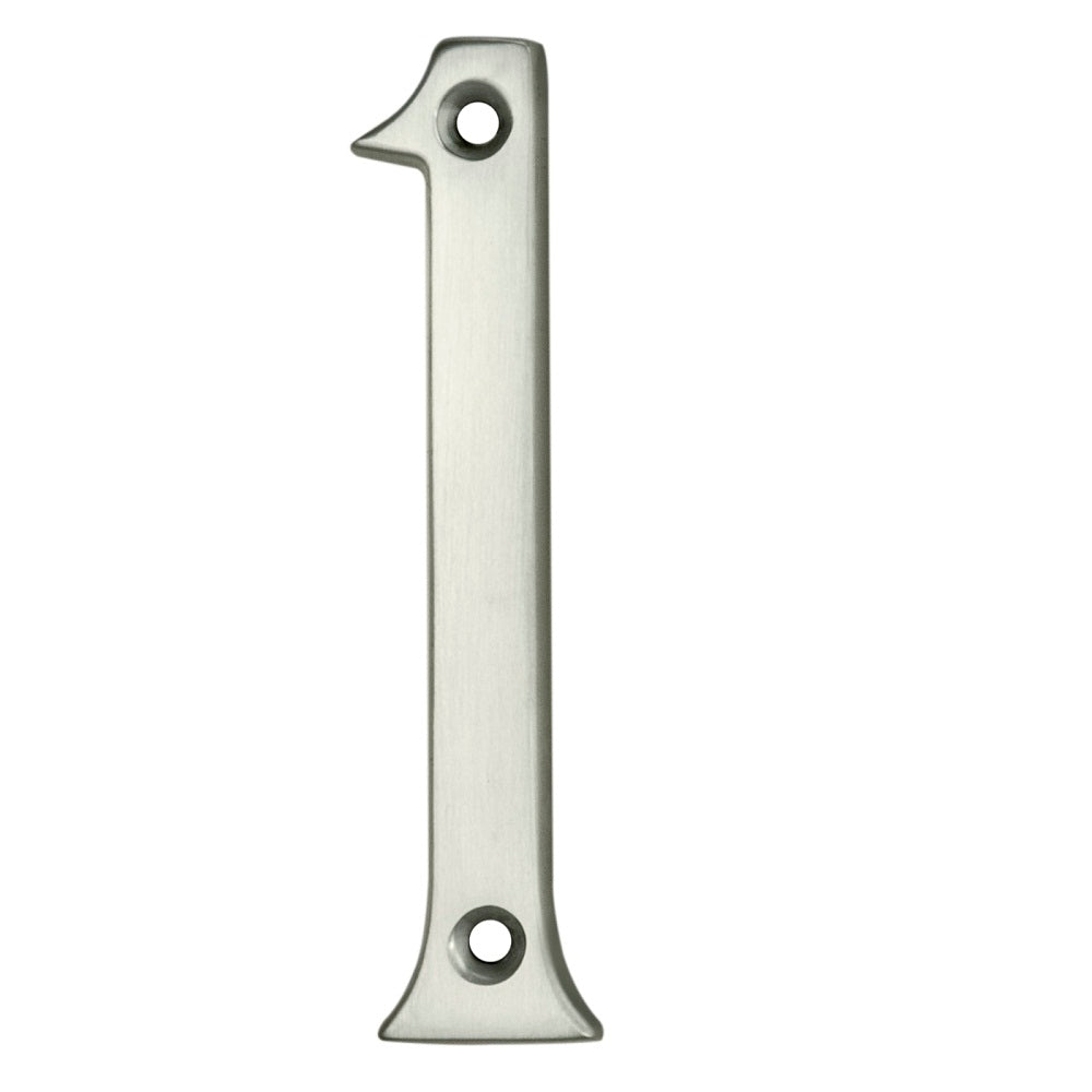 High quality image of Carlisle Brass - Numerals (0-9) Number 1 - Satin Chrome | Sku. n1sc | Trade Door Handles.