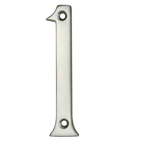 High quality image of Carlisle Brass - Numerals (0-9) Number 1 - Satin Chrome | Sku. n1sc | Trade Door Handles.