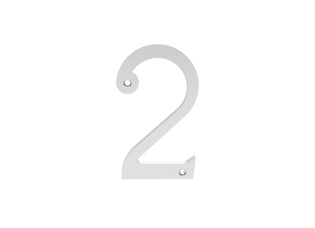High quality image of Carlisle Brass - Numerals (0-9) Number 2 - Satin Chrome | Sku. n2sc | Trade Door Handles.