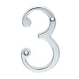 High quality image of Carlisle Brass - Numerals (0-9) Number 3 - Satin Chrome | Sku. n3sc | Trade Door Handles.