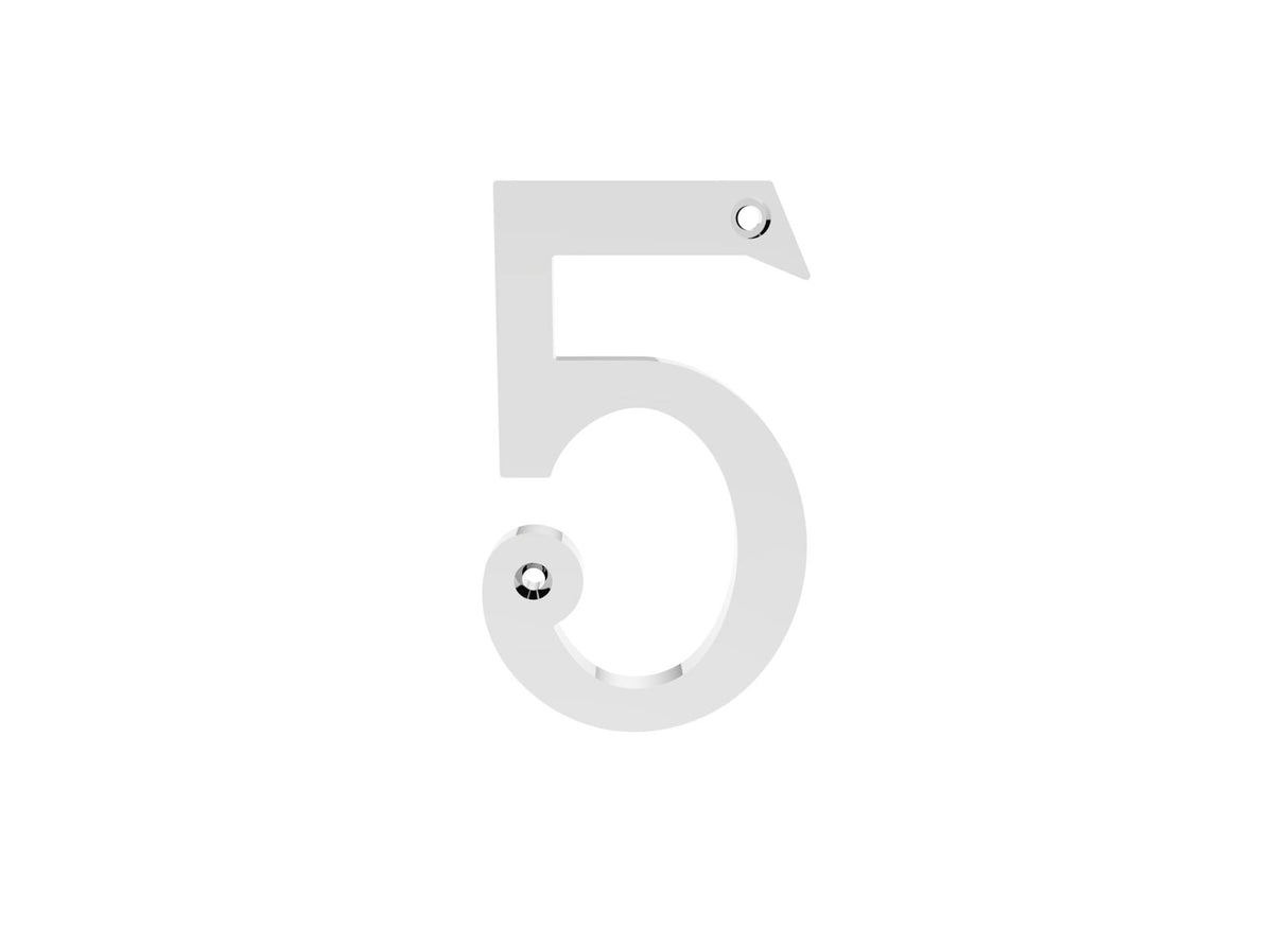High quality image of Carlisle Brass - Numerals (0-9) Number 5 - Polished Chrome | Sku. n5cp | Trade Door Handles.