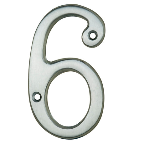 High quality image of Carlisle Brass - Numerals (0-9) Number 6/9 - Satin Chrome | Sku. n6sc | Trade Door Handles.