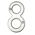 High quality image of Carlisle Brass - Numerals (0-9) Number 8 - Satin Chrome | Sku. n8sc | Trade Door Handles.