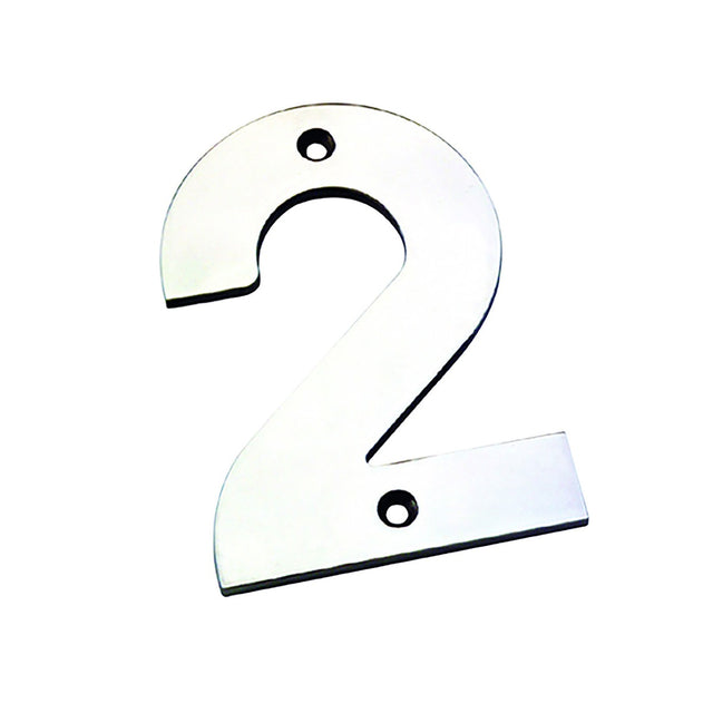 High quality image of Eurospec - Numerals Number 2 - Bright Stainless Steel | Sku. num10102bss | Trade Door Handles.