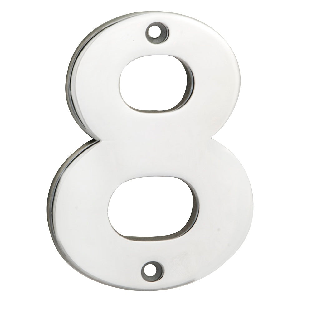 High quality image of Eurospec - Numerals Number 8 - Bright Stainless Steel | Sku. num10108bss | Trade Door Handles.