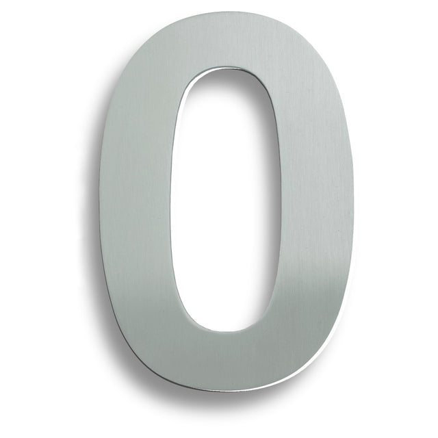 High quality image of Eurospec - Stainless Steel 7" Numerals (0-9) (Number 0) - Bright Stainless Steel | Sku. num10170bss | Trade Door Handles.