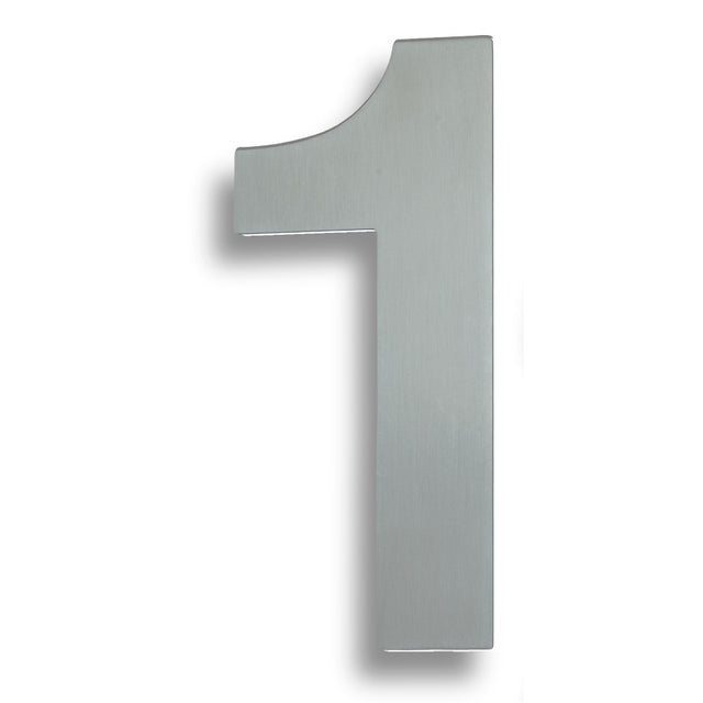 High quality image of Eurospec - Stainless Steel 7" Numerals (0-9) (Number 1) - Satin Stainless Steel | Sku. num10171sss | Trade Door Handles.