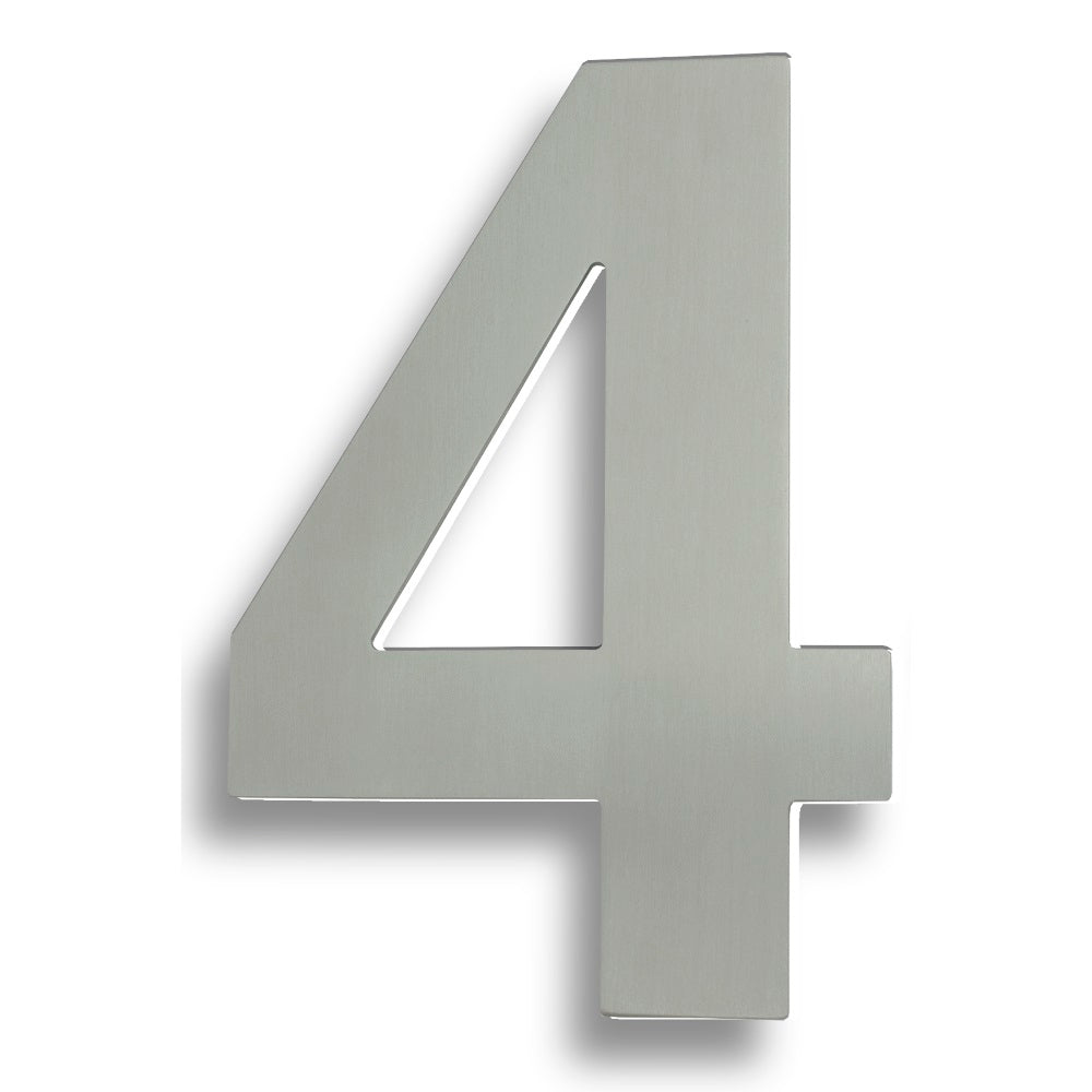 High quality image of Eurospec - Stainless Steel 7" Numerals (0-9) (Number 4) - Bright Stainless Steel | Sku. num10174bss | Trade Door Handles.