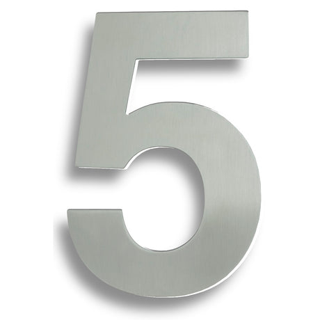 High quality image of Eurospec - Stainless Steel 7" Numerals (0-9) (Number 5) - Satin Stainless Steel | Sku. num10175sss | Trade Door Handles.