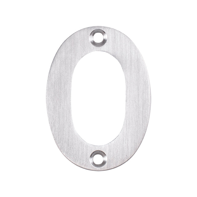 High quality image of Eurospec - Numerals Number 0 - Satin Stainless Steel | Sku. num10500sss | Trade Door Handles.