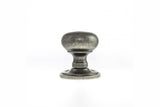 Quality image of Old English Harrogate Solid Brass Mushroom Mortice Knob on Concealed Fix Rose - Distressed Silver | Sku. oe58mmkds | available from Trade Door Handles.