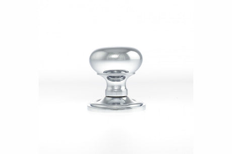Quality image of Old English Harrogate Solid Brass Mushroom Mortice Knob on Concealed Fix Rose - Polished Chrome | Sku. oe58mmkpc | available from Trade Door Handles.