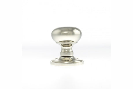 Quality image of Old English Harrogate Solid Brass Mushroom Mortice Knob on Concealed Fix Rose - Polished Nickel | Sku. oe58mmkpn | available from Trade Door Handles.
