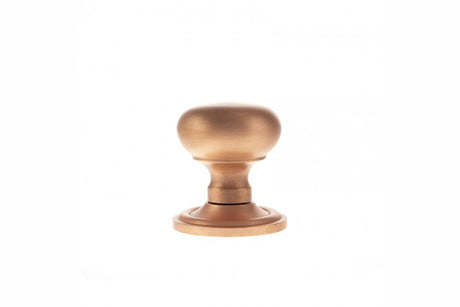 Quality image of Old English Harrogate Solid Brass Mushroom Mortice Knob on Concealed Fix Rose - Urban Satin Copper | Sku. oe58mmkusc | available from Trade Door Handles.