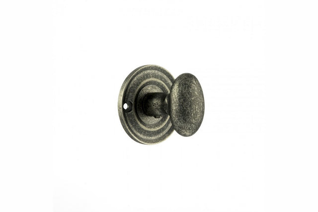 Quality image of Old English Solid Brass Oval WC Turn and Release - Distressed Silver | Sku. oeowcds | available from Trade Door Handles.