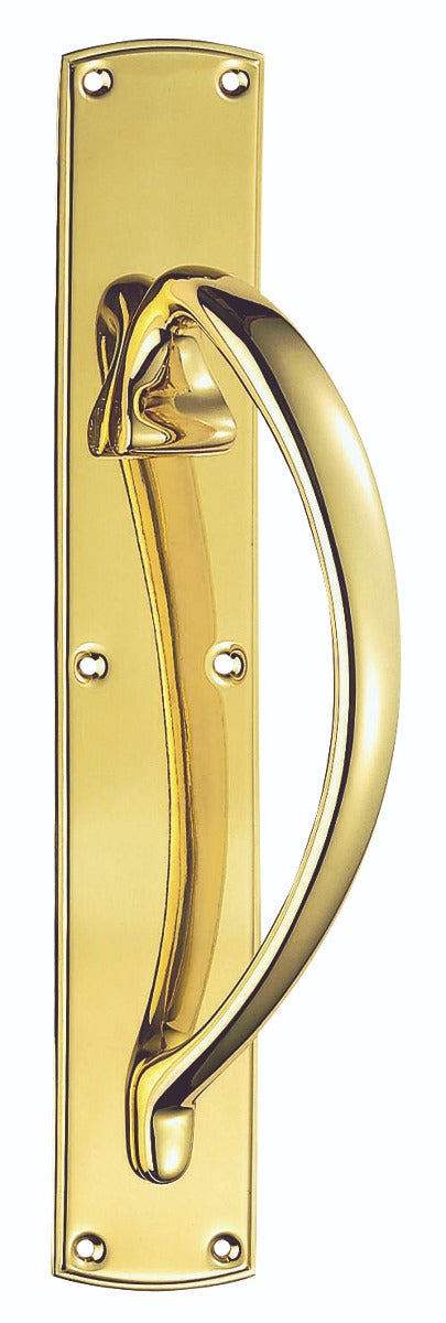 High quality image of Carlisle Brass - Large Pull Handle R/H - Polished Brass | Sku. pf100r | Trade Door Handles.