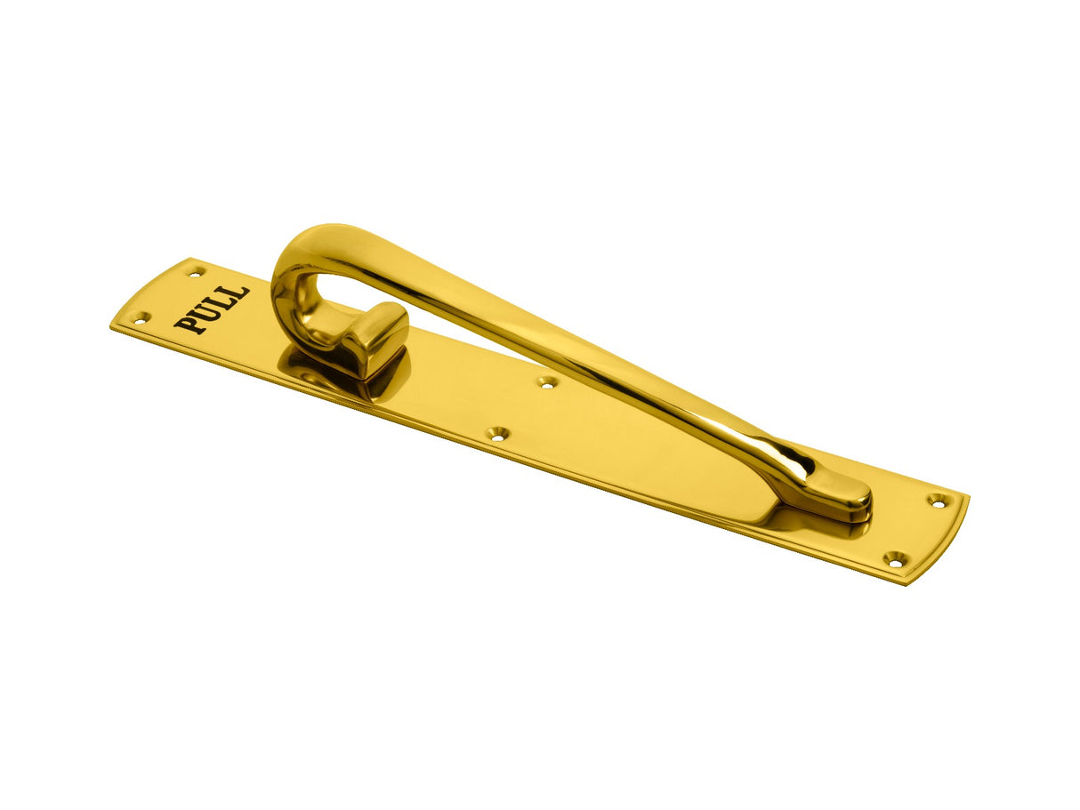 High quality image of Carlisle Brass - Engraved Large Pull Handle L/H - Polished Brass | Sku. pf104el | Trade Door Handles.