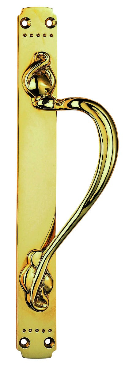 High quality image of Carlisle Brass - Laurin Pull Handle R/H - Polished Brass | Sku. pf109ar | Trade Door Handles.