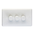 This is an image of Eurolite - Enhance White Plastic 2 Gang Dimmer White (With White Trim) | Sku. pl3504-32 | available from Trade Door Handles.