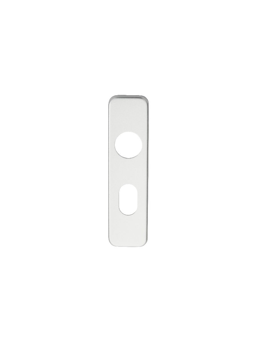 High quality image of Eurospec - Safety Lever Oval Lock Covers - Satin Anodised Aluminium | Sku. plu9001saa | Trade Door Handles.