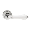 High quality image of Carlisle Brass - Porcelain Lever on Round Rose White - PLWCP | Sku. plwcp | Trade Door Handles.