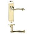 High quality image of the PR0 - Project Range - Project Arundel Lever on Latch Backplate - 180mm x 40mm - Electro Brass | Sku. pr032eb | available to order from Trade Door Handles.