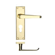 High quality image of the PR0 - Project Range - Project Victorian Flat Lever on Europrofile Lock Backplate 150 x 40mm - Electro Brass | Sku. pr041epeb | available to order from Trade Door Handles.