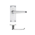 High quality image of the PR0 - Project Range - Project Victorian Flat Lever on Latch Backplate 114 x 40mm - Satin Chrome | Sku. pr042sc | available to order from Trade Door Handles.