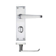 High quality image of the PR0 - Project Range - Project Victorian Flat Lever on Bathroom Backplate 150 x 40mm - Satin Chrome | Sku. pr043sc | available to order from Trade Door Handles.
