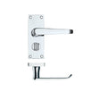 High quality image of the PR0 - Project Range - Project Victorian Flat Lever on Privacy Backplate 114 x 40mm - Polished Chrome | Sku. pr044cp | available to order from Trade Door Handles.