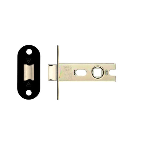 High quality image of the PR0 - Project Range - Project Tubular Latch 64mm - UKCA/CE, Radius Forend - Powder Coated Black | Sku. prtl64fd-r-pcb | available to order from Trade Door Handles.