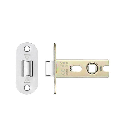 High quality image of the PR0 - Project Range - Project Tubular Latch 64mm - UKCA/CE, Radius Forend - Stain Stainless Steel | Sku. prtl64fd-r-sss | available to order from Trade Door Handles.