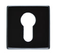 High quality image of Manital - Square Euro Profile Escutcheon - Black | Sku. qe001blk | Trade Door Handles.