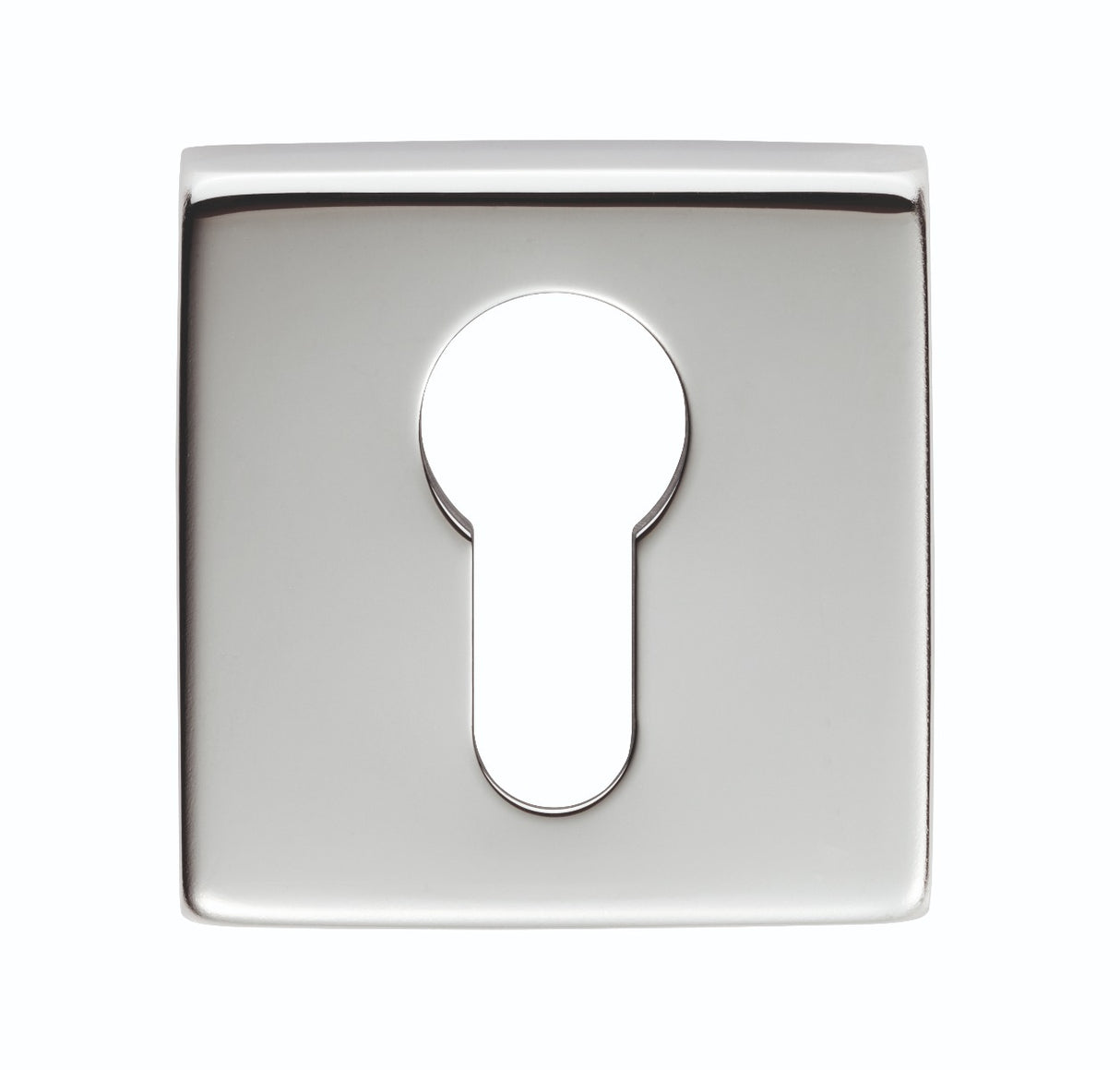 High quality image of Manital - Square Euro Profile Escutcheon - Polished Chrome | Sku. qe001cp | Trade Door Handles.