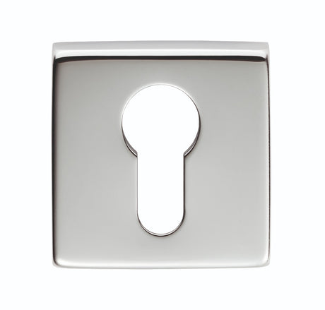 High quality image of Manital - Square Euro Profile Escutcheon - Polished Chrome | Sku. qe001cp | Trade Door Handles.