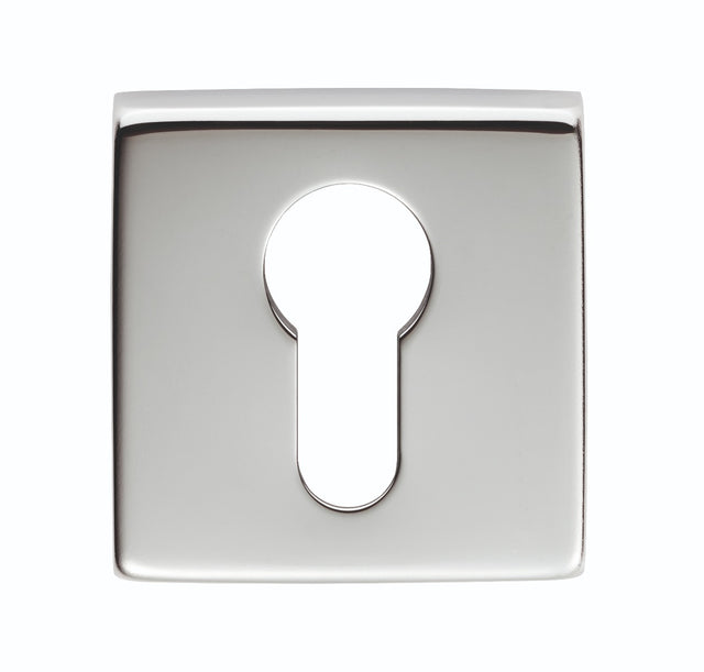 High quality image of Manital - Square Euro Profile Escutcheon - Polished Chrome | Sku. qe001cp | Trade Door Handles.