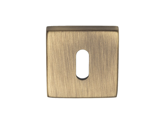 High quality image of Manital - Square Standard Key Escutcheon - Antique Brass | Sku. qe003ab | Trade Door Handles.
