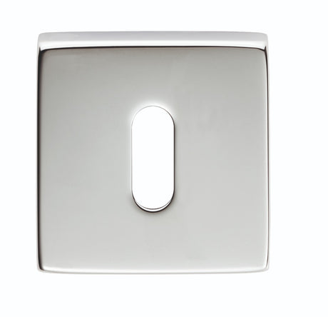 High quality image of Manital - Square Standard Key Escutcheon - Polished Chrome | Sku. qe003cp | Trade Door Handles.