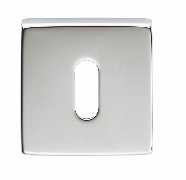 High quality image of Manital - Square Standard Key Escutcheon - Polished Chrome | Sku. qe003cp | Trade Door Handles.