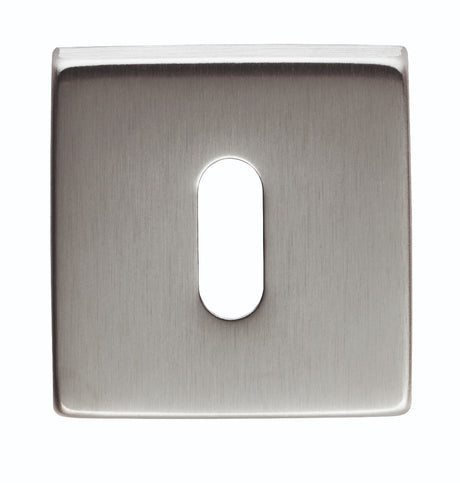High quality image of Manital - Square Standard Key Escutcheon - Satin Chrome | Sku. qe003sc | Trade Door Handles.