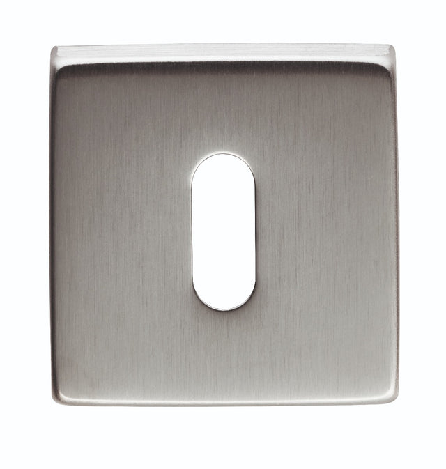 High quality image of Manital - Square Standard Key Escutcheon - Satin Chrome | Sku. qe003sc | Trade Door Handles.