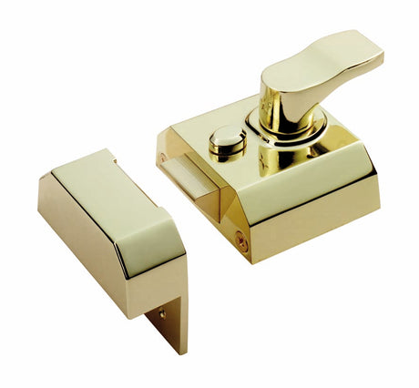 High quality image of Eurospec - Deadlocking Rim Cylinder Nightlatch 40mm - Electro Brassed | Sku. rcn8340eb | Trade Door Handles.