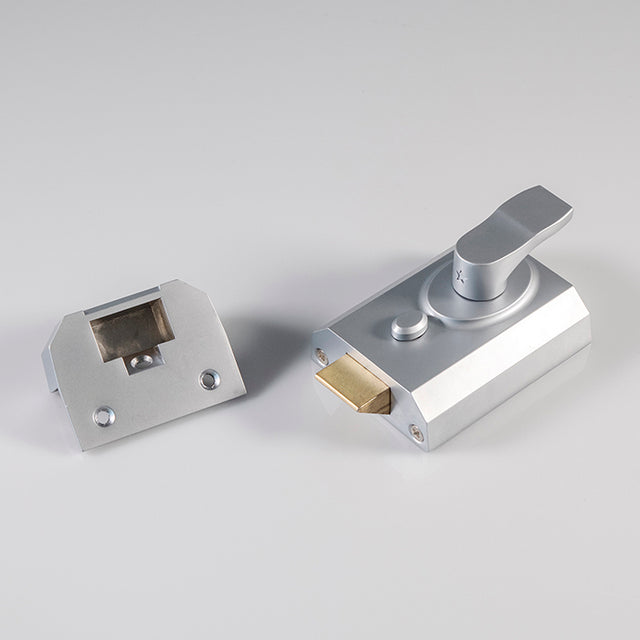 High quality image of Eurospec - Deadlocking Rim Cylinder Nightlatch 60mm - Satin Chrome | Sku. rcn8360sc | Trade Door Handles.