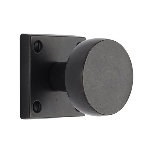 M.Marcus - Rustic Dark Bronze Mortice Knob on Rose Olympic Design