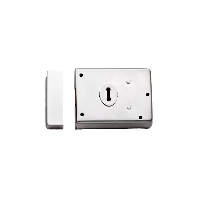 High quality image of Eurospec - Traditional Rim Deadlock - Satin Chrome | Sku. rde8043sc | Trade Door Handles.