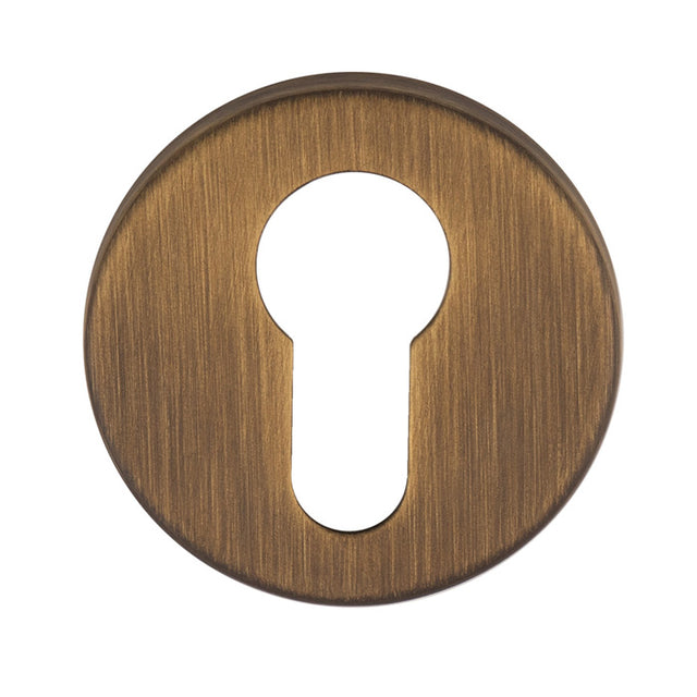 High quality image of Manital - Euro Profile Escutcheon-Antique Brass | Sku.RE001AB | Trade Door Handles.